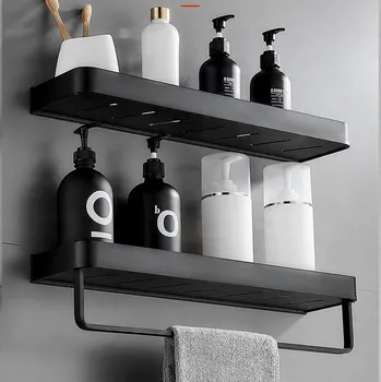 Obraz 2x Polička do sprchy bez vrtání s háčkem 60cm