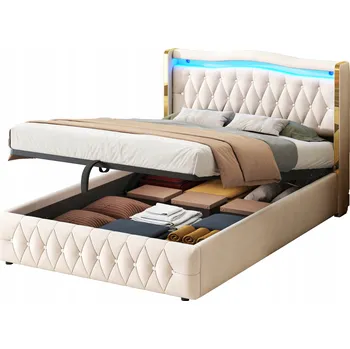 Postel Patrová postel Arhatreya moderní 140 x 200 cm béžová