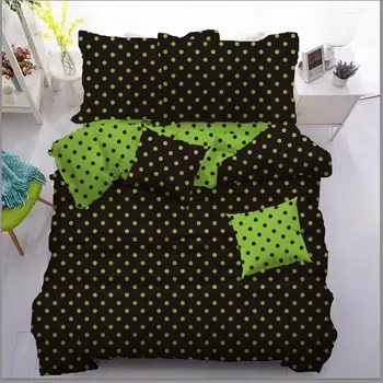 Povlečení TOTÁLNÍ MASAKR CEN! Luxusní bavlněné oboustranné povlečení DUO PUNTÍKY – černo-zelené + prostěradlo zdarma! 140 x 200, 70 x 90, 40 x 50 cm zip