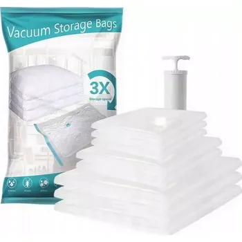 Zaparkorun Sada 8 ks vakuových pytlů pro praktické uskladnění sezónního prádla s odsávačkou vzduchu
