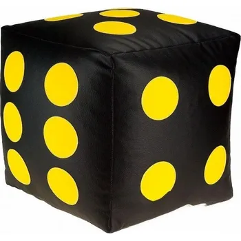 Taburet Dětský taburet KOSTKA 50 cm - černá + žlutá