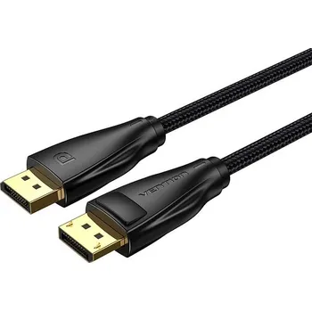 Datový kabel Vention Cotton Braided DP 1.4 (Display Port) 1.5m Black