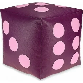Taburet Dětský taburet KOSTKA 35 cm - fialová + vřesová