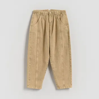 Reserved - Bavlněné kalhoty s nášivkou - béžová - 051FG-80X - 051FG-80X-122