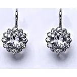 Zlaté náušnice, čiré zirkony a přírodní křišťál, bílé i žluté zlato - NK 1495 (křišťál 5,5 mm)