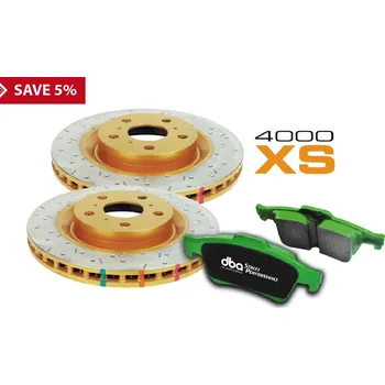 Brzda na kolo DBA Brzdový Kit 4000 Series Drážkování / Drilled & Street Performance Brzdový destičky DBA4654XS-10-1678SP