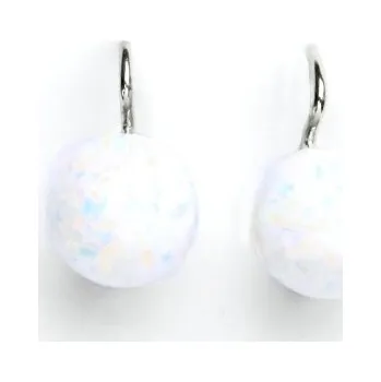 Náušnice Stříbrné náušnice bílý opál 10 mm - NK 1298 (opál 10 mm)