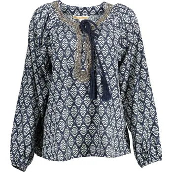 Dámská halenka Modrá vzorovaná halenka KOCCA KOCCA modrá | krémová 3359838