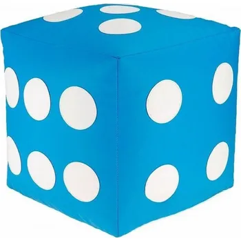 Taburet Dětský taburet KOSTKA 35 cm - světlemodrá + bílá