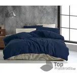 Prodloužené mušelínové povlečení 140x220+70x90 Tmavě modré