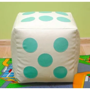 Taburet Dětský taburet KOSTKA 35 cm - béžová + mentolová