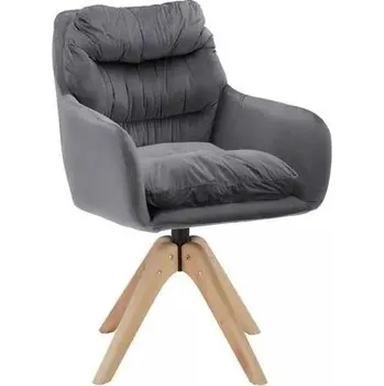 Jídelní židle Šedé otočné křesílko Wolke 61 x 93 x 65 100% polyester, masiv dub