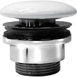 GSI umyvadlová výpust 5/4“, neuzavíratelná, tl.5-65 mm, keramická krytka, bílá lesk