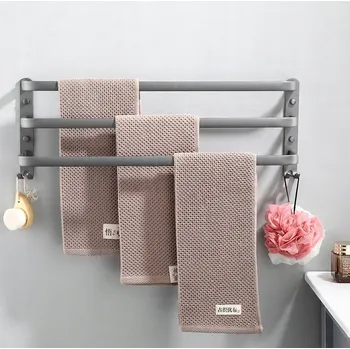 Držák na ručník Tyč s háčky na lepidlo Arhatreya šedá