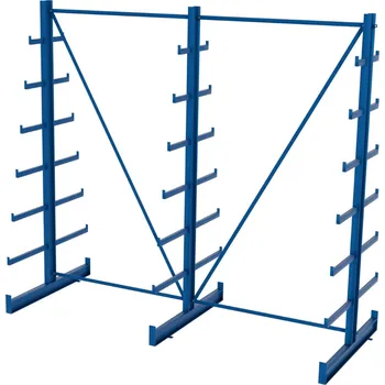 Dílenský regál Svařovaný konzolový regál, oboustranný, stromečkový, 2500×2700×1180 mm