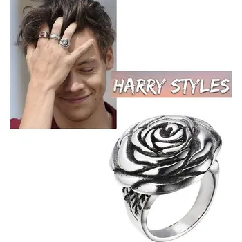 Gadget ocelový prsten Harry Styles květina velikost 7