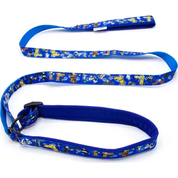 Vodítko pro psa Pískací Potvůrky Agility vodítko – motiv pejsci, různé barvy Velikost: Medium, Barva: tmavě modrá (pejsci)