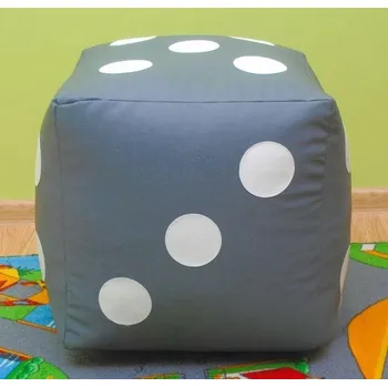 Taburet Dětský taburet KOSTKA 50 cm - šedá + bílá