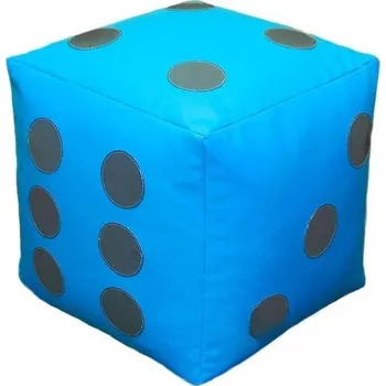 Taburet Dětský taburet KOSTKA 35 cm - světlemodrá + šedá