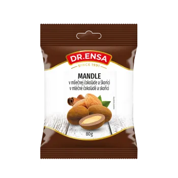 Sušená potravina Mandle v mléčné čokoládě se skořicí 80g