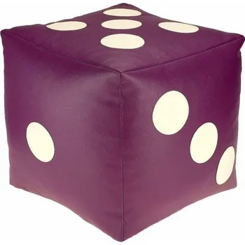 Taburet Dětský taburet KOSTKA 35 cm - fialová + béžová