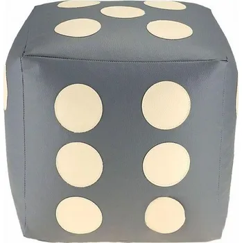 Taburet Dětský taburet KOSTKA 35 cm - šedá + béžová