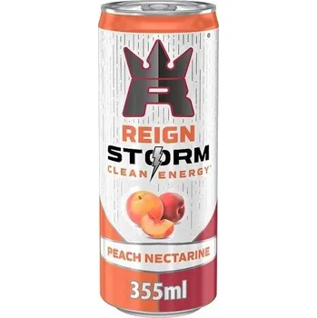 Energetický nápoj Reign Storm sycený energetický nápoj s příchutí broskve a nektarinky 355 ml