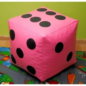 Taburet Dětský taburet KOSTKA 50 cm - růžová + černá