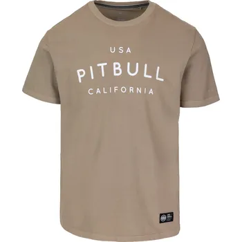 Pánské tričko PitBull West Coast - pánské triko USA CAL pískové 3XL