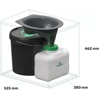 Příslušenství ke karavanu Set pro výrobu separační toalety TROBOLO - s dřevěným prkénkem varianta Set 1 - objem 22l + 10 l, šedá separační vložka