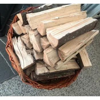 Proutěný koš 60 cm dřevo polínka