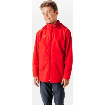 KIPSTA Dětská fotbalová nepromokavá bunda Viralto Club 7 LET ČERVENÁ|ŠEDÁ