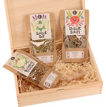 Dárková krabička ČistéDřevo Dárková sada sypaných čajů