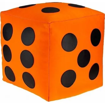 Taburet Dětský taburet KOSTKA 30 cm - oranžová + černá