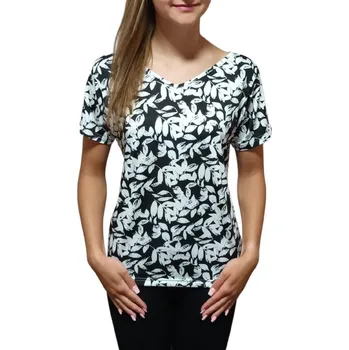 Dámská halenka Halenka Pratto černo-bílá s výstřihem do V velikost pratto: 48