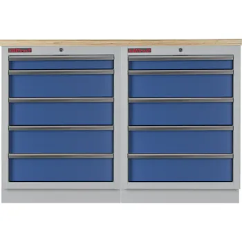 Sestava kvalitních PROFI BLUE dílenských skříněk s pracovní deskou - MTGS1300BAL11