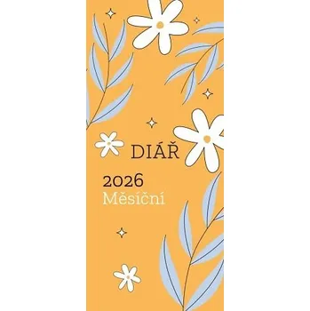 Diář ARIA-CARDS Diář měsíční potisk 2026 / 8cm x 18cm / DM190