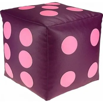 Taburet Dětský taburet KOSTKA 35 cm - fialová + růžová