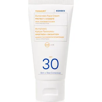 Pleťový krém Korres Yoghurt Sunscreen opalovací krém na obličej s vysokou UV ochranou SPF 30 50 ml