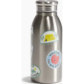 Láhev Dětská kovová láhev na vodu nerezová 450ml cestovní motiv silikonové víko