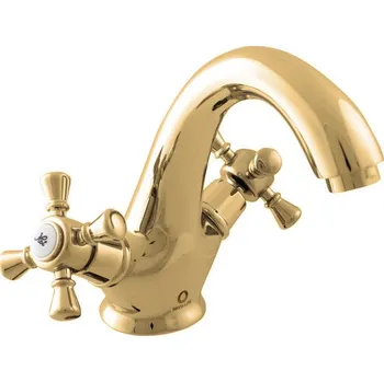 Vodovodní baterie MORAVA RETRO - Umyvadlová baterie bez výpusti, Zlatá lesklá MK328.0Z, RAV Slezák Barva: ZLATÁ - lesklá, Rozměr: 1/2"