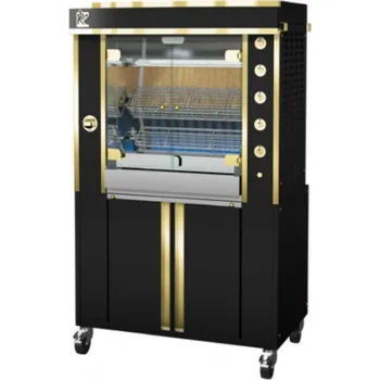 Zahradní gril Gril plynový Rotisol Millenium 975-3MLG, černý s mosaznými prvky