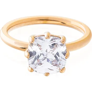 Prsten franco bene Promise ring se čtvercovým zirkonem - pozlacený | 2966 Velikost prstenu: 6 (52 mm)