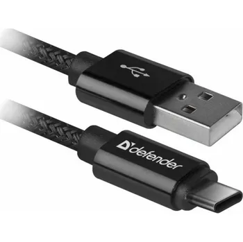 USB hub Defender USB AM-TYPE C 1,0m 2.1A černý