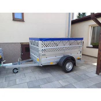 Přívěs Agados AGA KIT M1 sklopný, 500mm děrovaná nástavba, plachta zákryt