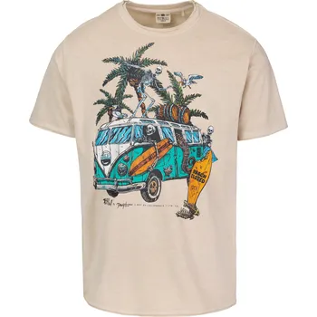 Pánské tričko PitBull West Coast - pánské triko OPEN BEACH pískové 3XL