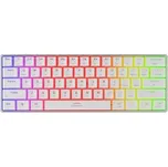 GAMING KEYBOARD GENESIS THOR 660 G2 US WHITE WIRELESS RGB MECHANICAL GATERON BROWN Bílá