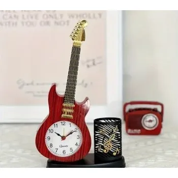 Hudebniny Stolní hodiny ve tvaru elektrická kytara
