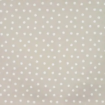 Popelín sand, bílé tlapky, š.145