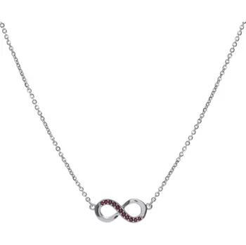 Náhrdelník Granát Turnov Stříbrný náhrdelník nekonečno s Českým Granátem